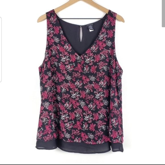 ⬇️Torrid Floral Print Chiffon Layered Tank Top - Picture 3 of 7